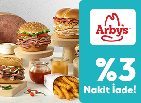 AdaletKart ile TAB Gıda’ya bağlı Arby’s şubelerinden yapacağınız harcamalarda %3 nakit iade fırsatı sizi bekliyor.