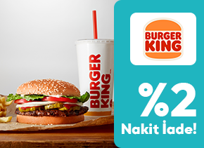 AdaletKart ile TAB Gıda’ya bağlı Burger King şubelerinden yapacağınız harcamalarda %2 nakit iade fırsatı sizi bekliyor.