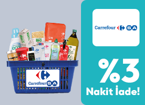 Adaletkart ile CarrefourSAnın mevcut mağazalarında alışverişlerde %3 anında nakit iade fırsatı sizi bekliyor.