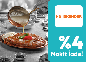AdaletKartlılara HD İskender Harcamalarında %4 Nakit İade!