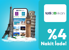 AdaletKart ile tatildukkani.com sitesinden Yapacağınız Alışverişlerde %4 Nakit İade Fırsatı Sizi Bekliyor.